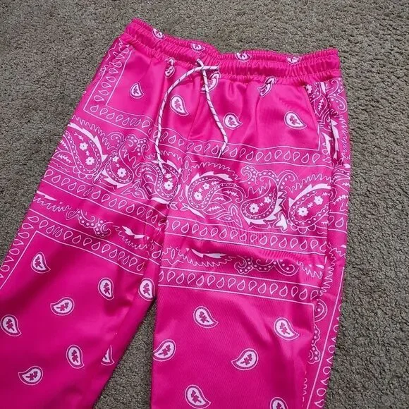 Athletic Hip Hop Pink Jogger Pants XL #4 - Picture 2 of 5